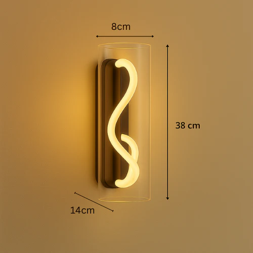 Modern LED Wall Light with Cylindrical Glass Shade - Image 5