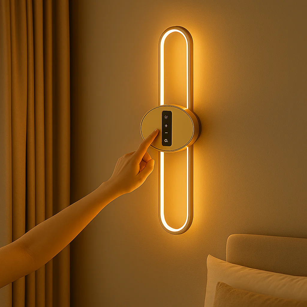 Modern LED Wall Light with Touch Control Panel | 3 Color Modes