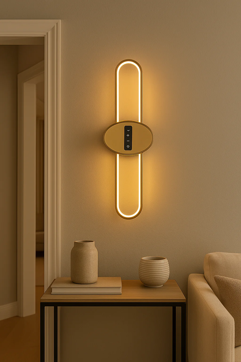 Modern LED Wall Light with Touch Control Panel | 3 Color Modes - Image 2