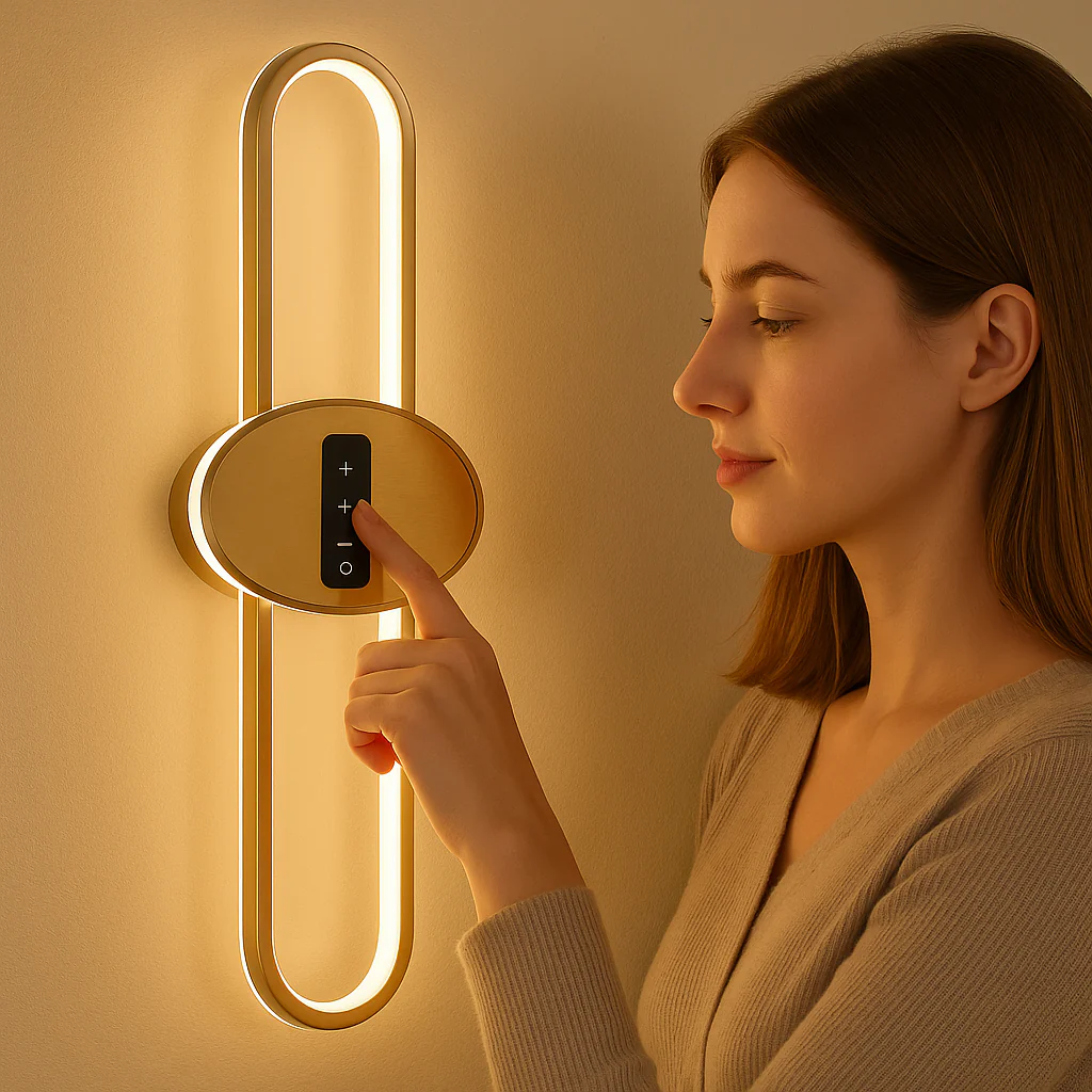 Modern LED Wall Light with Touch Control Panel | 3 Color Modes - Image 3