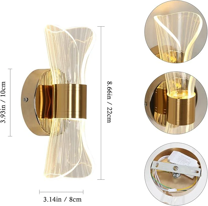 Modern LED Wall Sconces, Decorative Wall Light Fixtures 10W Acrylic 3 Color - Image 7