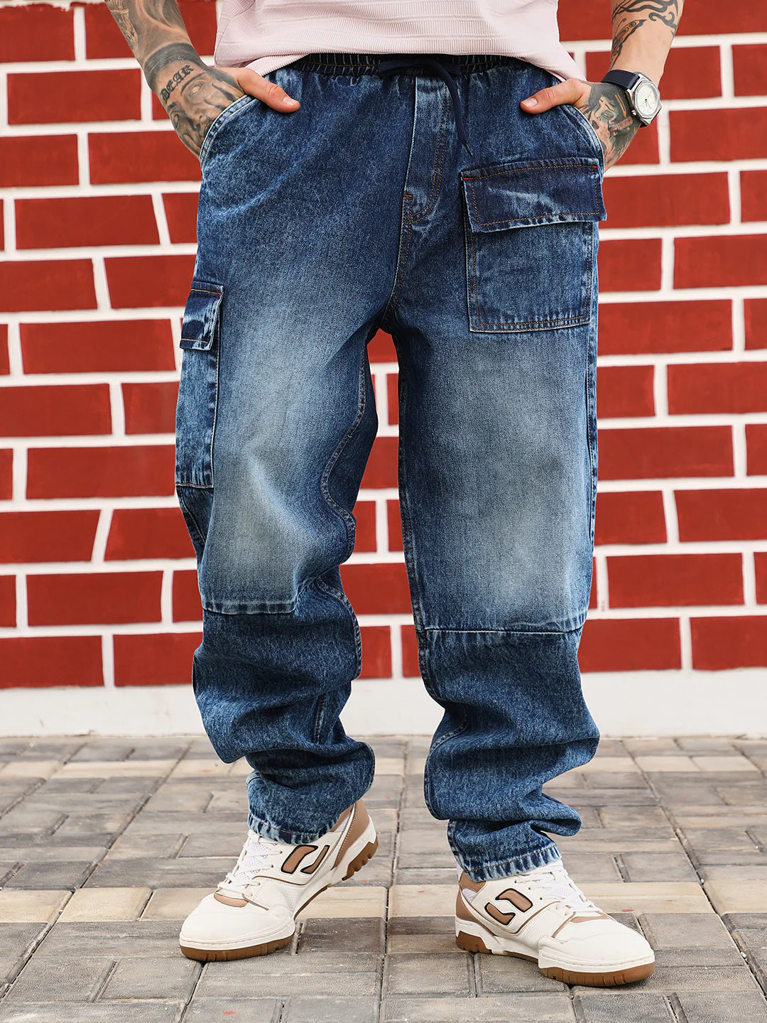 Modular-Utility Panelled Denim Jeans - Image 2
