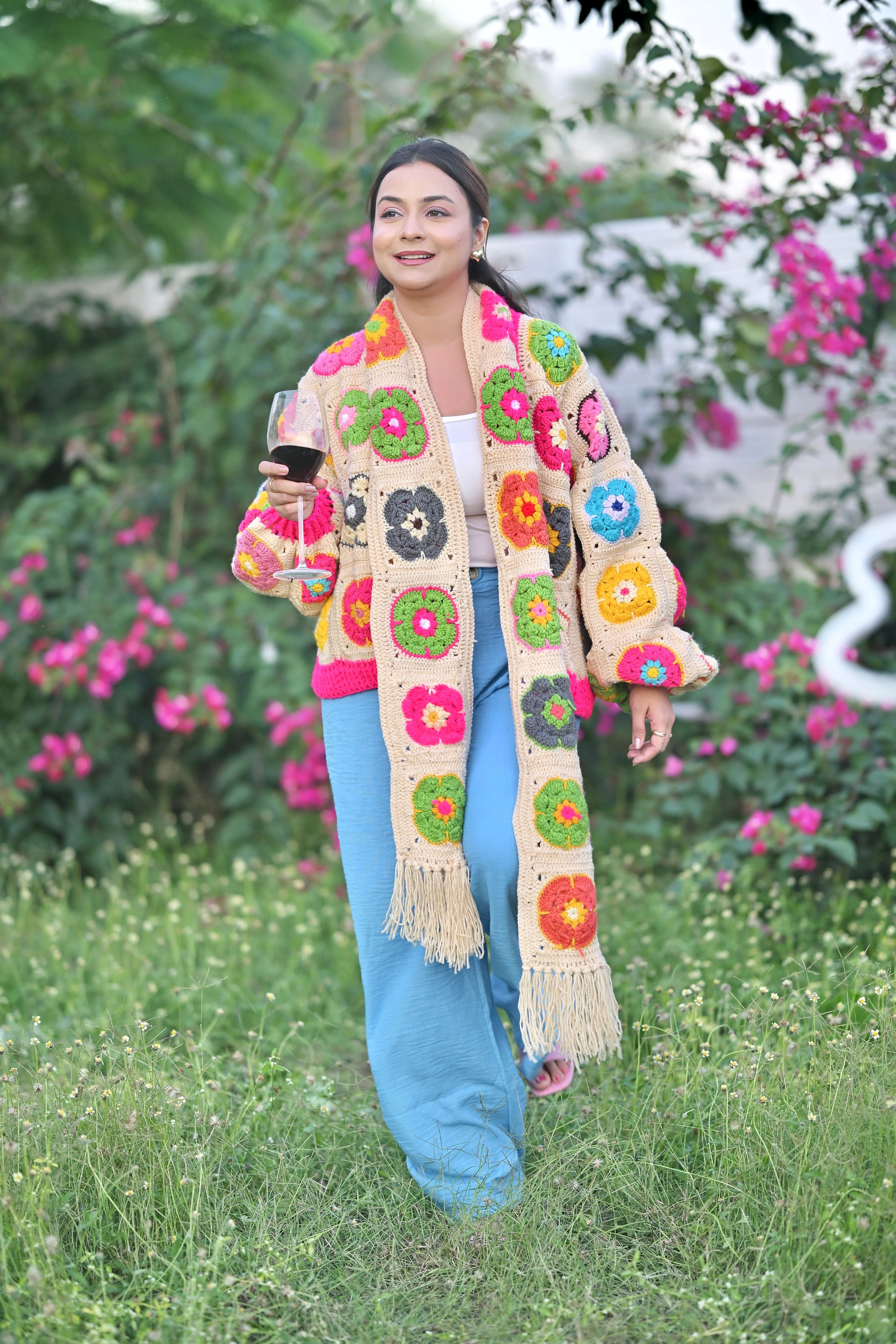 Mohair Cardigan With scarf