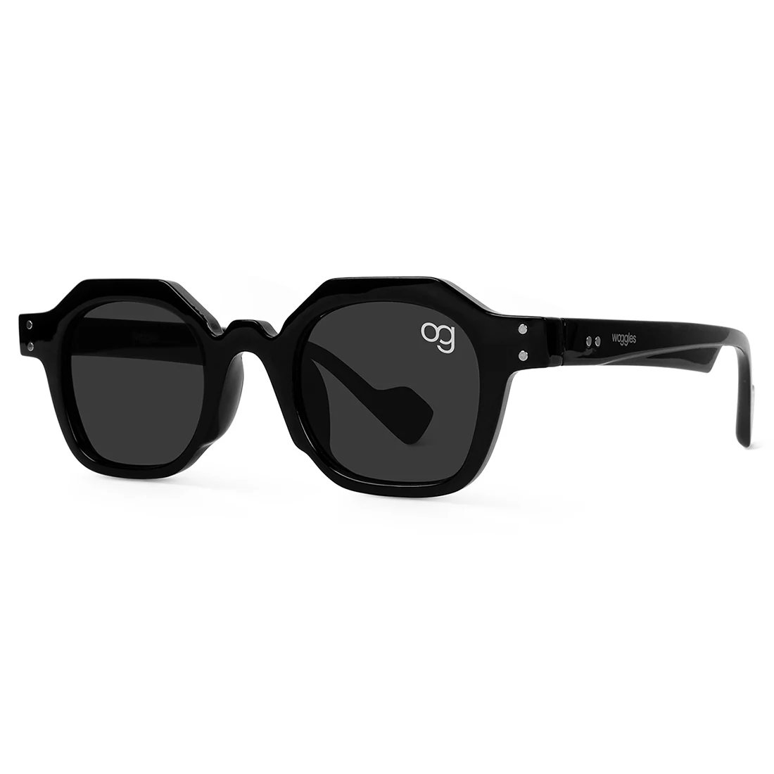 Monkshood black Hexagonal Sunglasses - Image 4