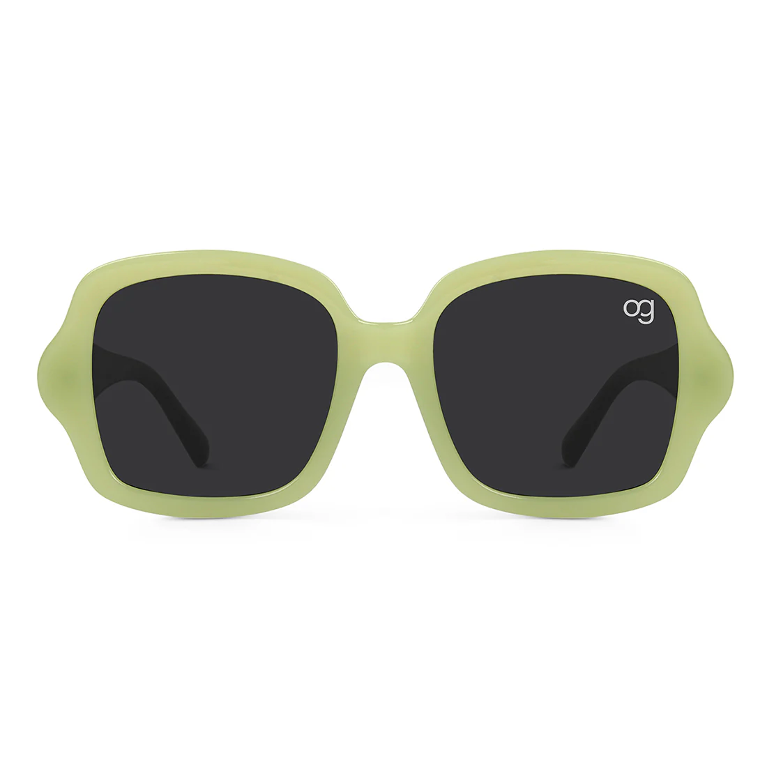 Monochromatic Green Square Sunglasses - Image 3