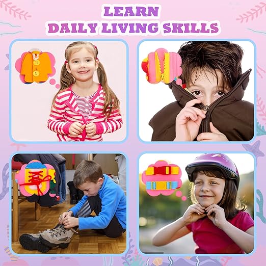 Montessori Busy Book For Age3+ (Pink) – Interactive Sensory Activities for Toddlers - Image 5