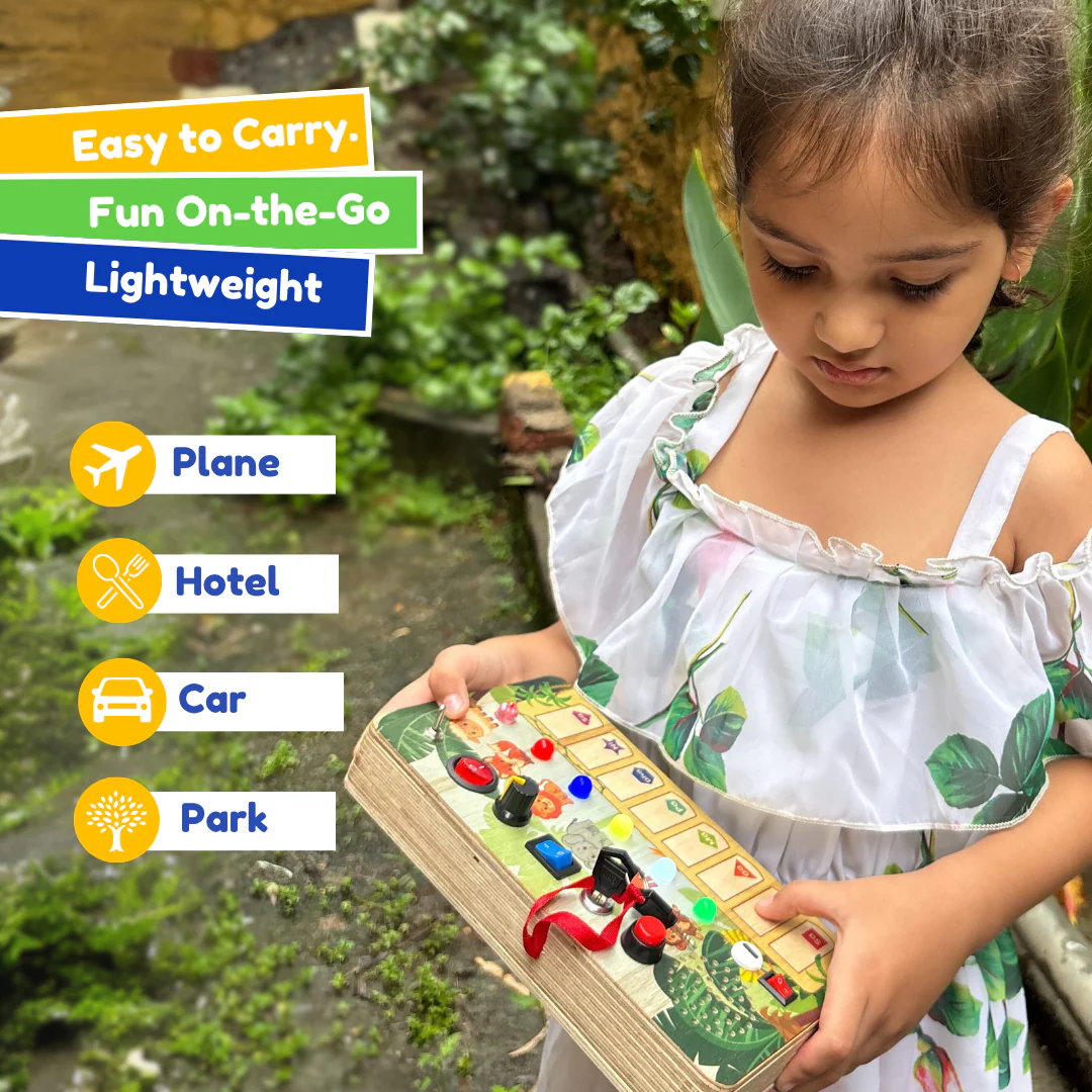 Montessori Jungle Piano-V10: 5-in-1 Wooden Musical Busy Board for Toddlers - Image 4