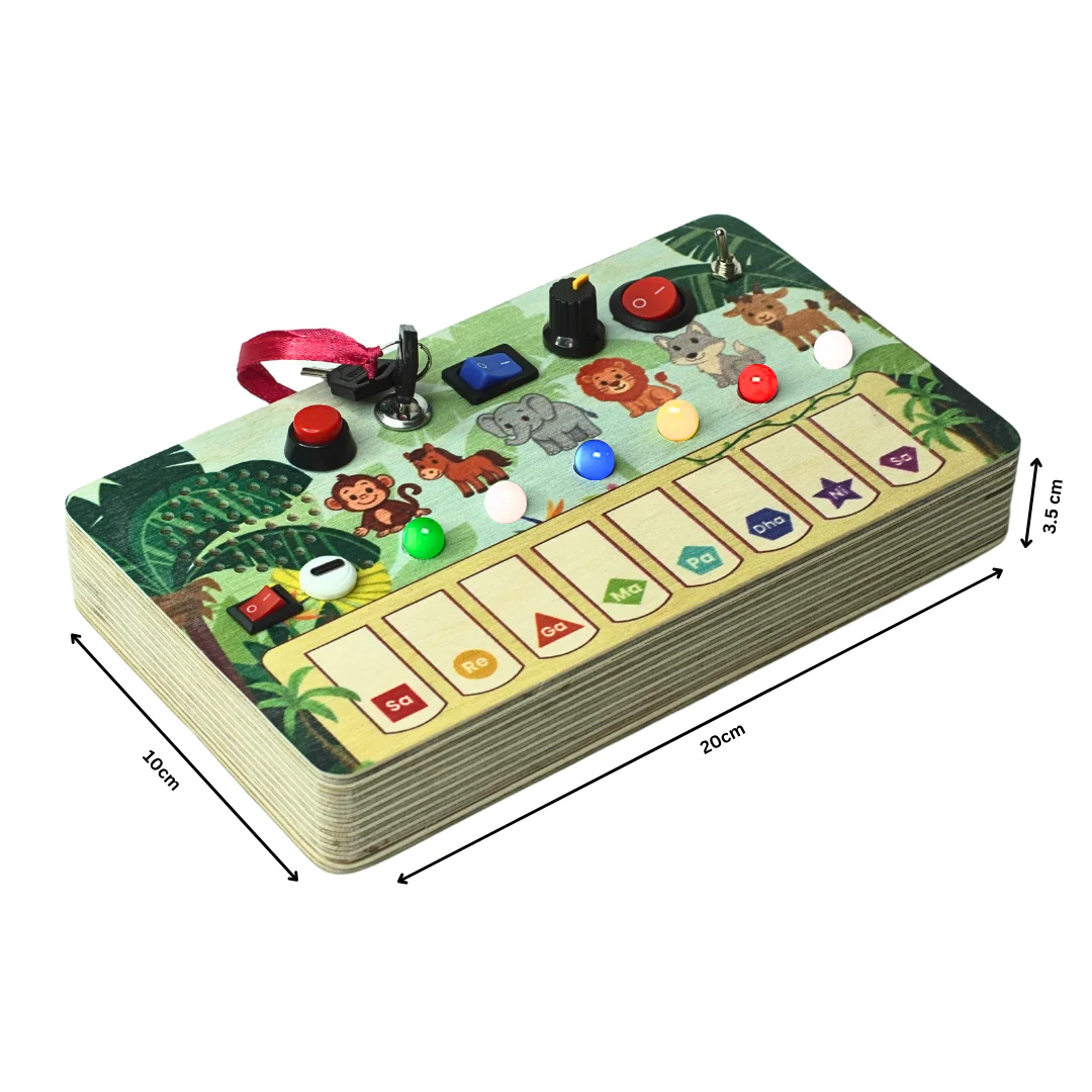 Montessori Jungle Piano-V10: 5-in-1 Wooden Musical Busy Board for Toddlers - Image 7