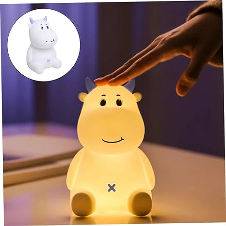 Mooo: Portable Squishy Cow Lamp with Rechargeable LED & Soft Silicone Design for Cozy Bedroom Ambience & Gifting - Image 3