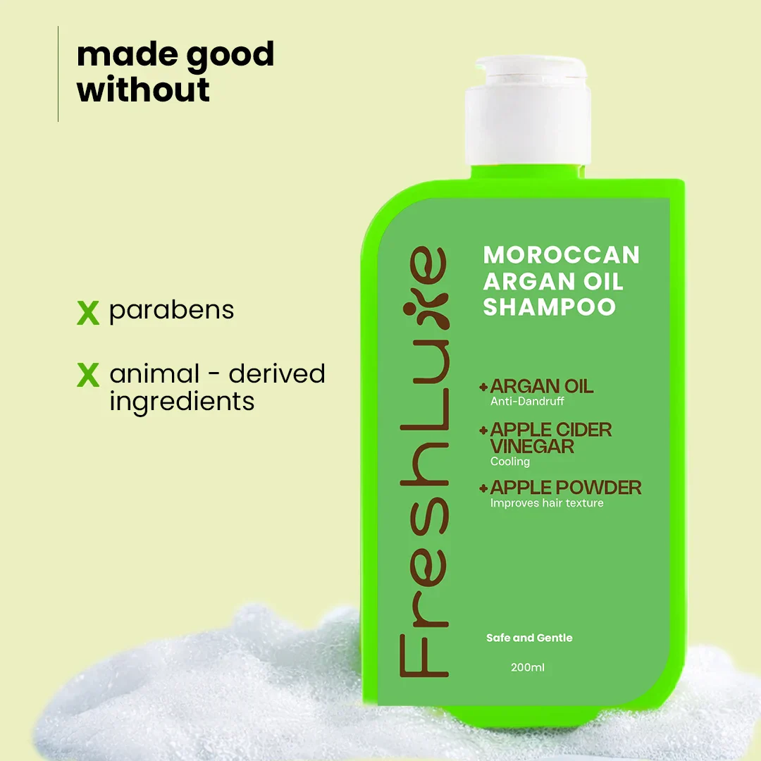 Moroccan Argan & Apple Cider Shampoo | Deep Moisturization, Smooth & Lustrous Hair 200 ml - Image 8