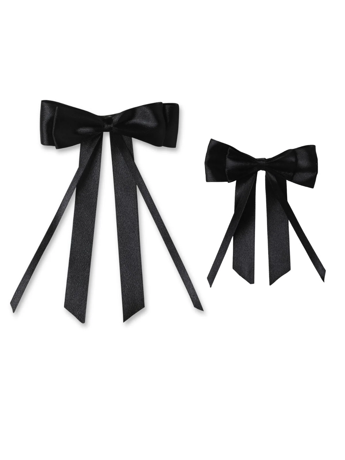 Mother Daughter Matching Satin Silk Ribbon Hair Bows - Image 3