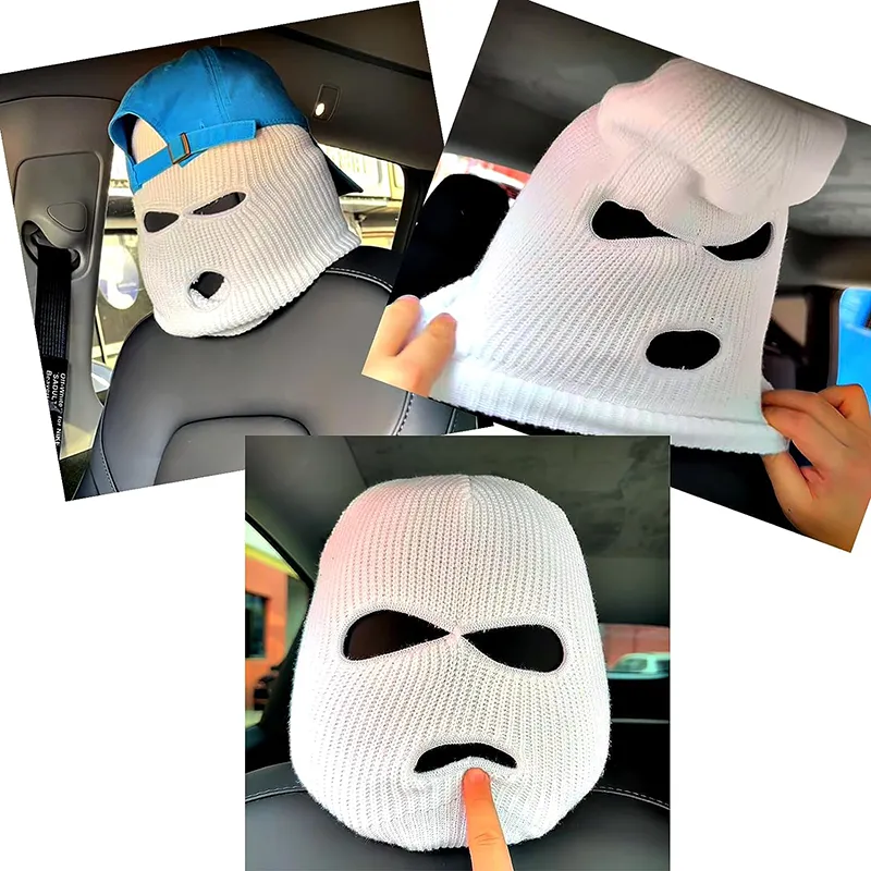 Mugz: Car Seat Mask Headrest Covers (Set of 2) – Universal Fit for Car Interiors, Powerful Decoration & Headrest Protection - Image 4