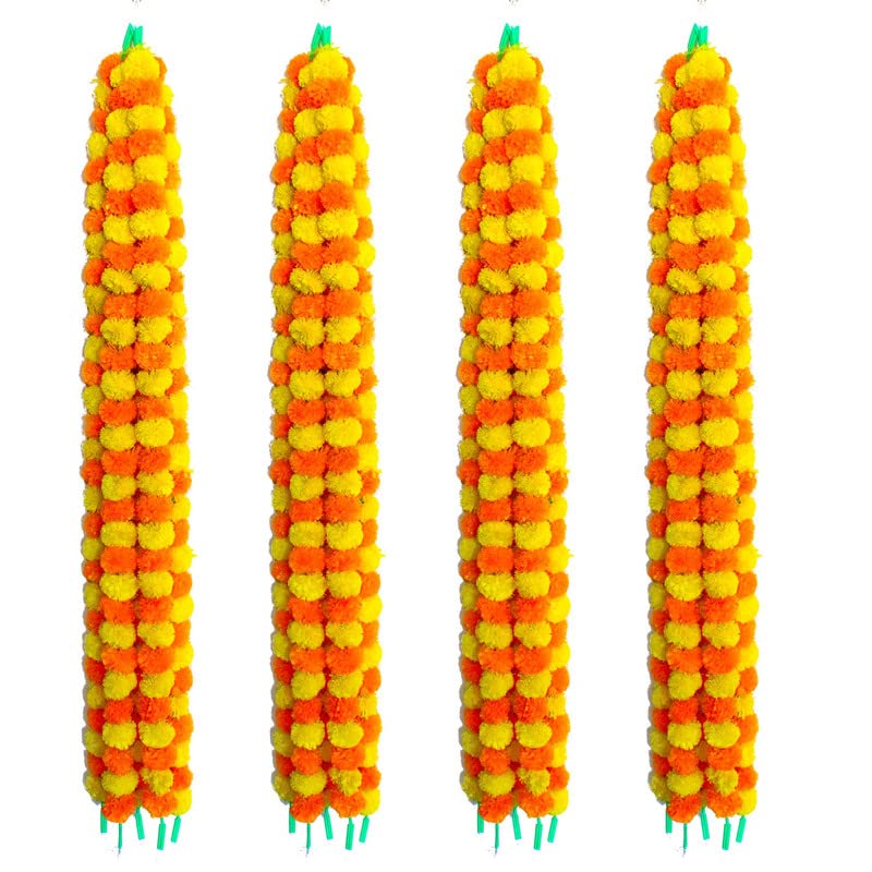 Multi-Color Marigold Artificial Flowers Garlands Toran Indian Genda Phool - Image 5