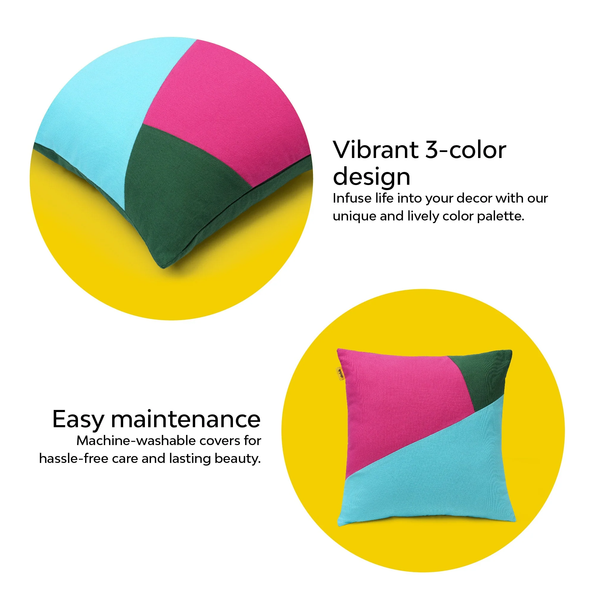 Multi-Colour Geometric Cushion Cover | Single - Image 28