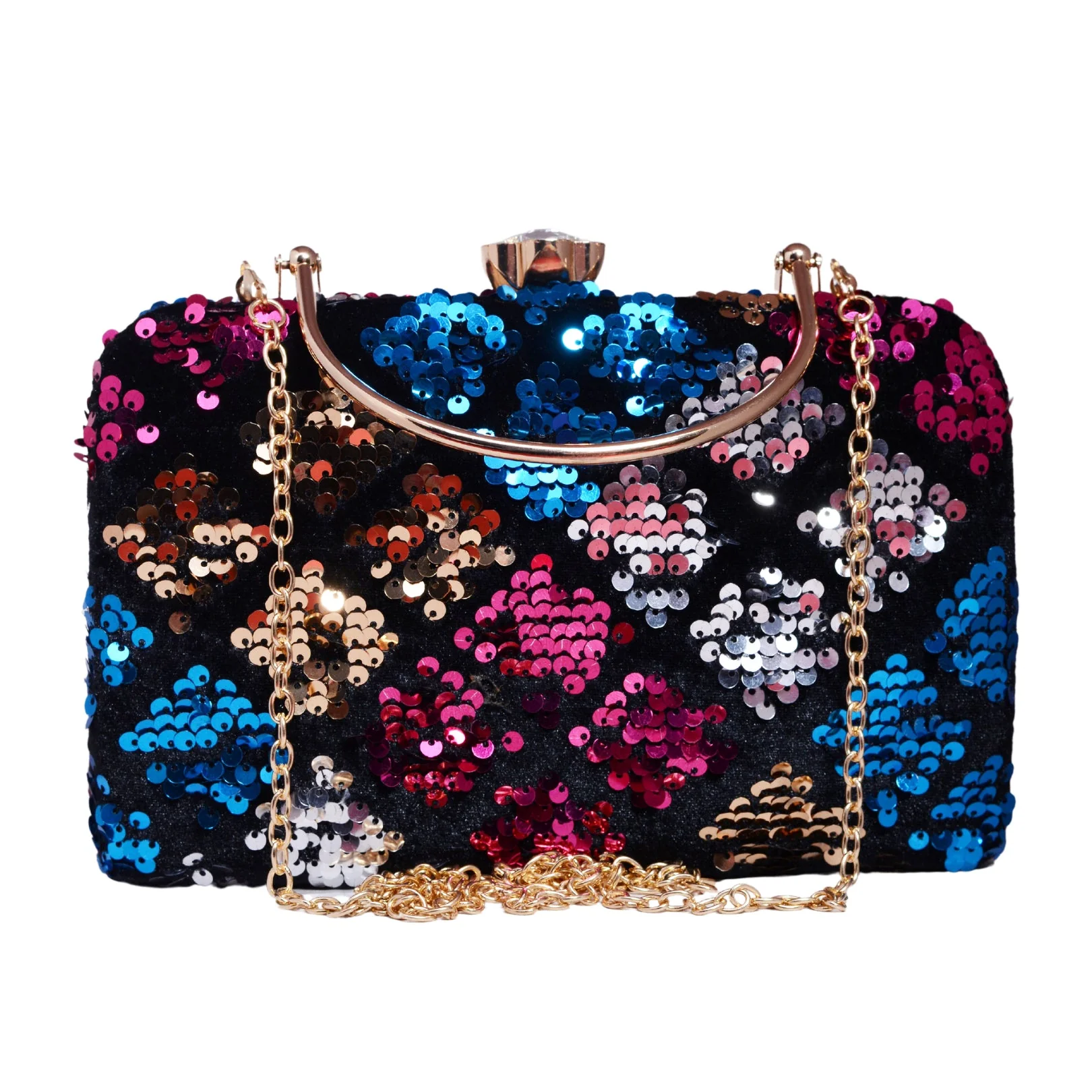 Multicolor Diamond Sequins Clutch - Image 2