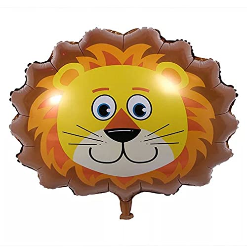 Multicolor Lion Head Jungle Theme Foil Balloon (28 Inch Approx)