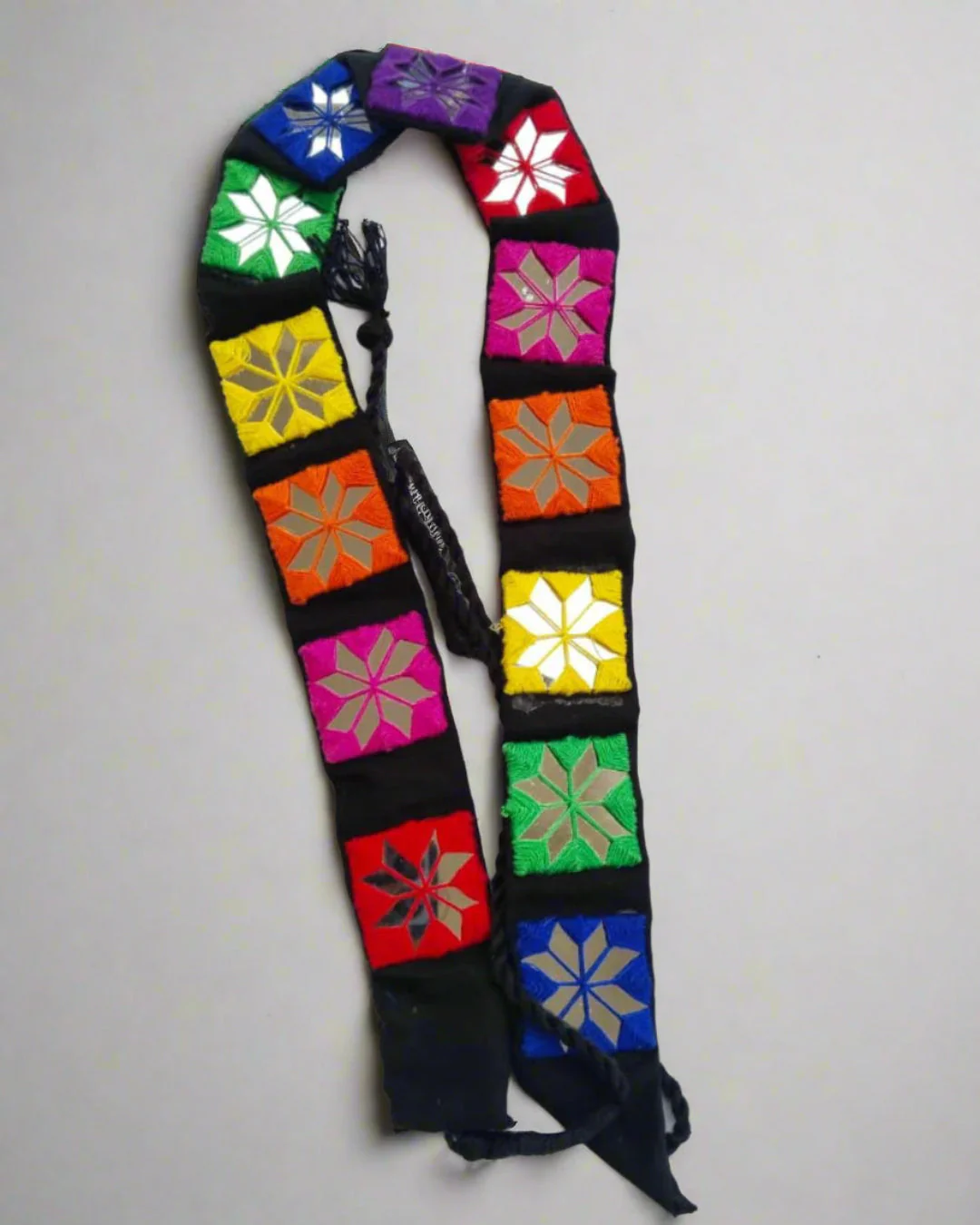 Multicolor Mirror Kamarband with Square Accents - Image 2