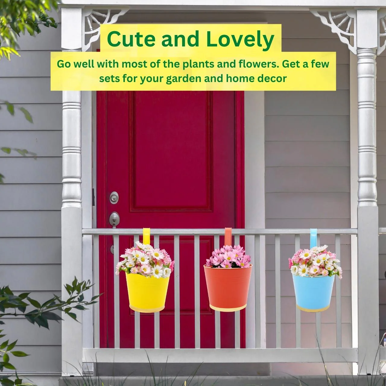 Multicolor Railing Planter for Stylish Outdoor Charm - Image 3