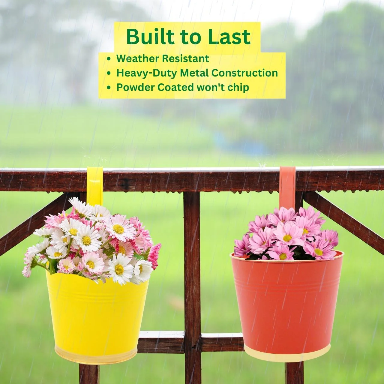 Multicolor Railing Planter for Stylish Outdoor Charm - Image 5
