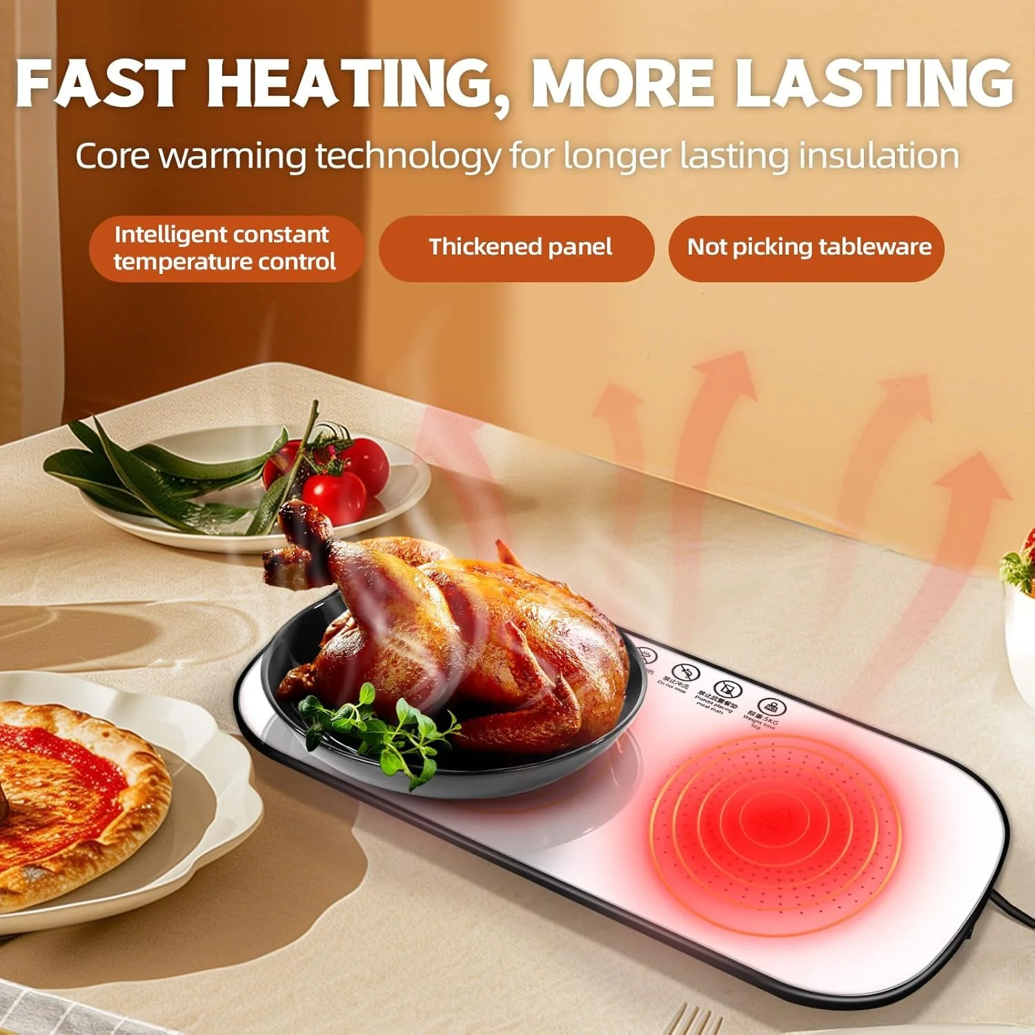 Multifunctional Electric Food Heating Glass Tray - Image 13