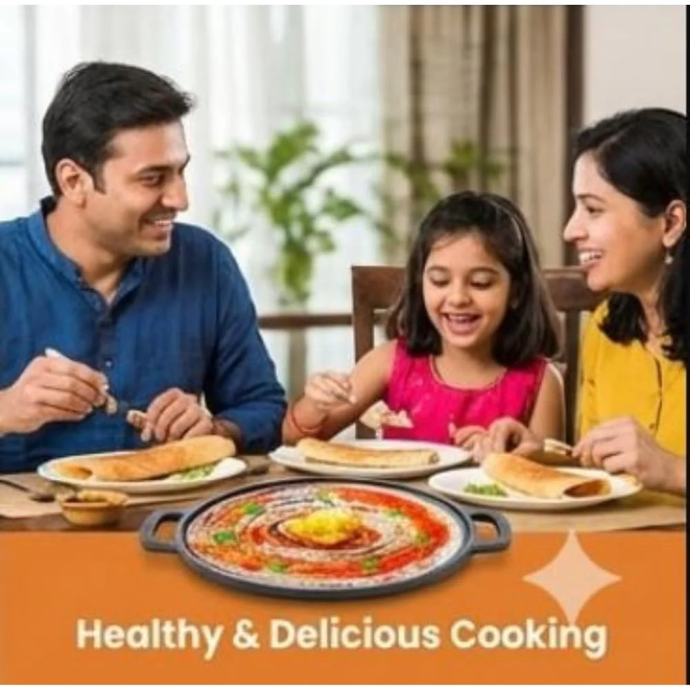 Mumma’s Life Cast Iron Cookware Set (3-Piece Combo) – Dosa Tawa (30.5 cm), Deep Kadai (2.3L) & Fry Pan (1.4L) | Pre-Seasoned, Naturally Non-Stick & Toxin-Free Heavy Duty Kitchen Set (Black) - Image 16