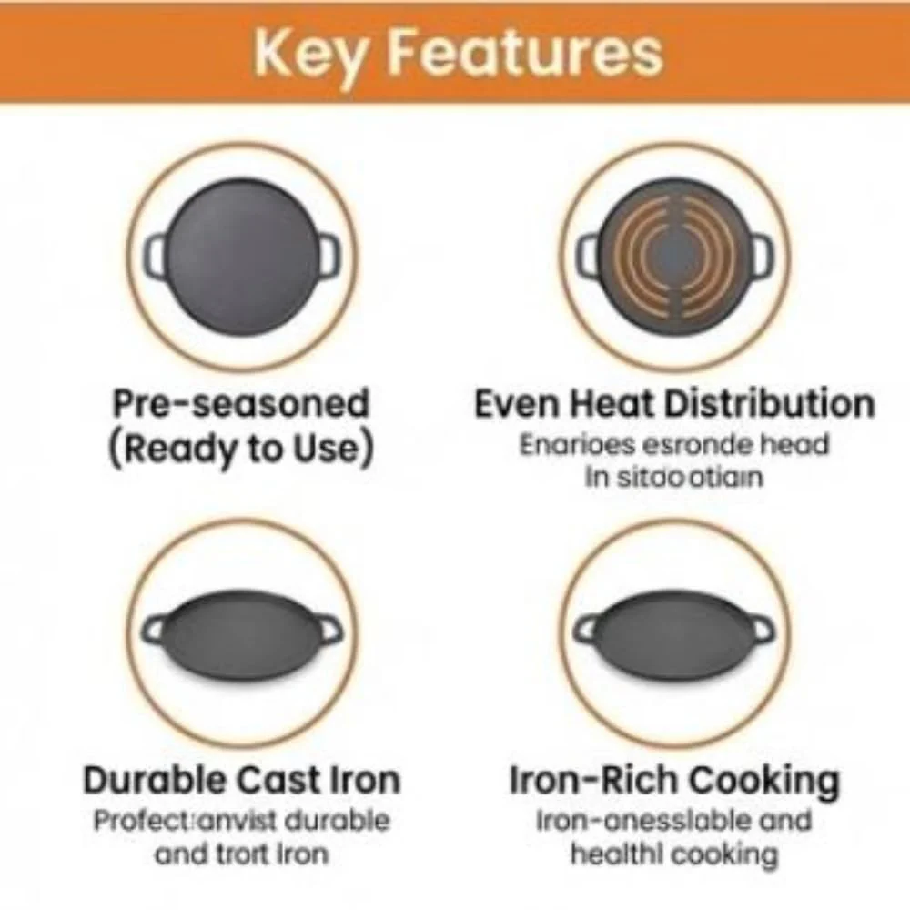 Mumma’s Life Cast Iron Cookware Set (3-Piece Combo) – Dosa Tawa (30.5 cm), Deep Kadai (2.3L) & Fry Pan (1.4L) | Pre-Seasoned, Naturally Non-Stick & Toxin-Free Heavy Duty Kitchen Set (Black) - Image 18