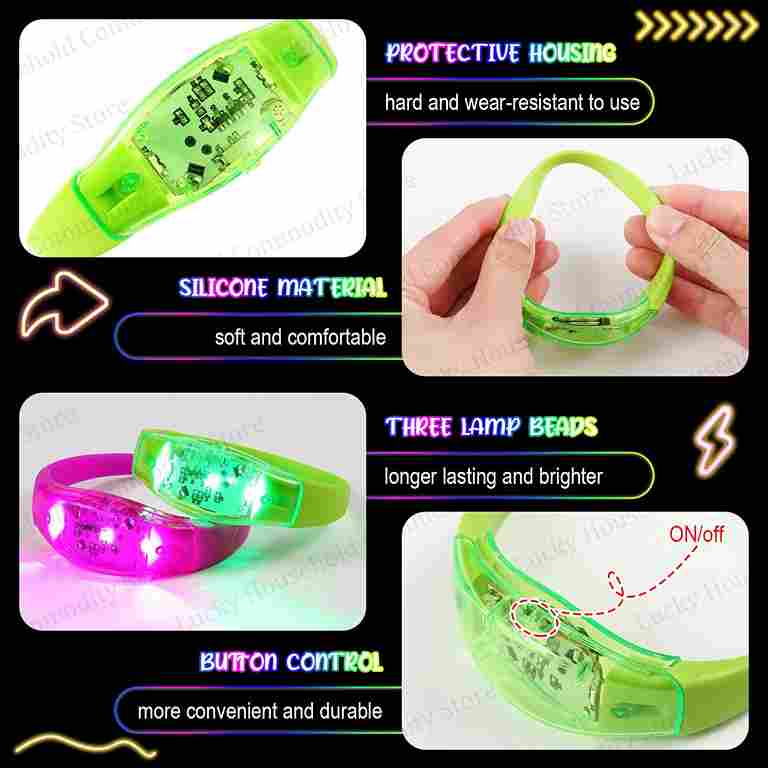 Music Sensor Led Bracelet Sound Sync Led Wristband 1pc - Image 4