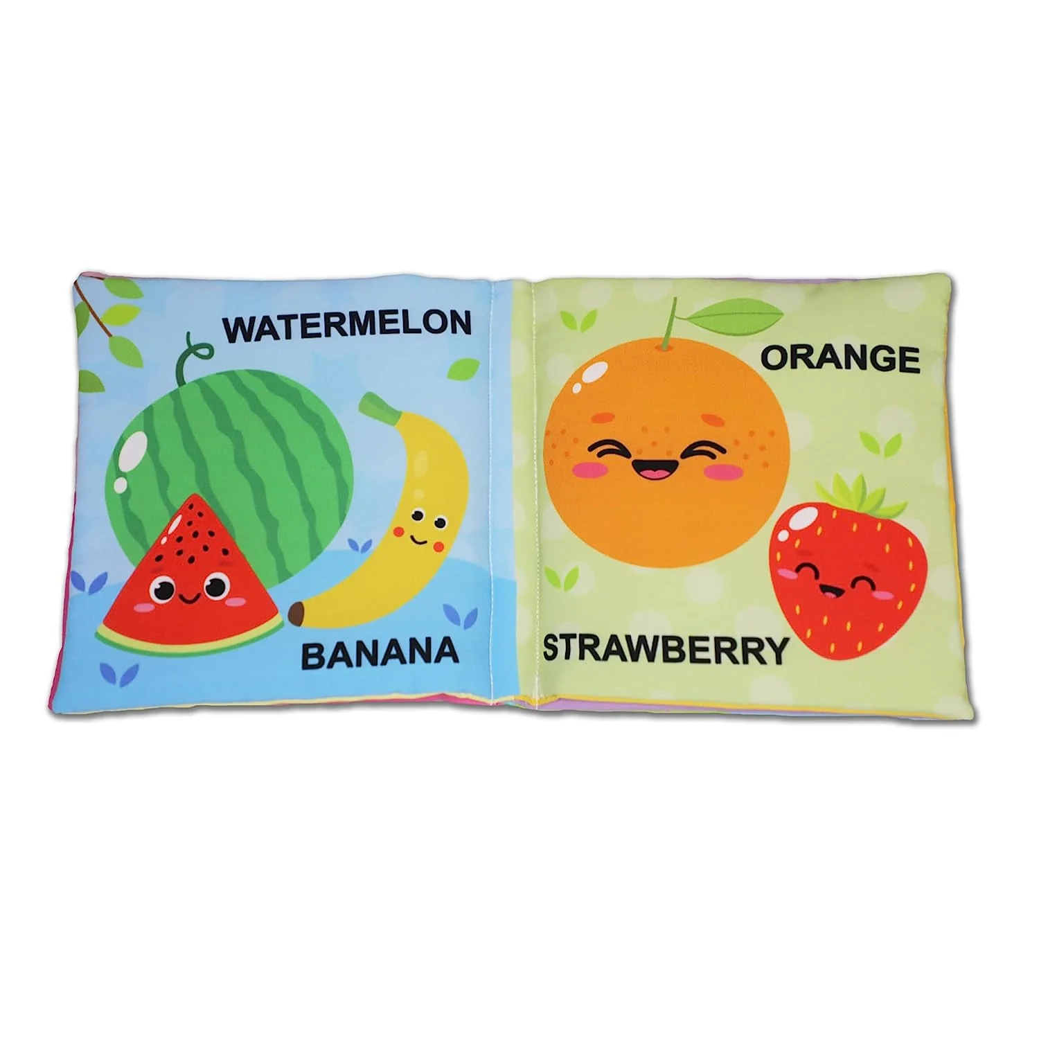 My First Fruit & Vegetables Cloth Book with Squeaker and Crinkle Paper Cloth Books for Toddler Kids - Image 5