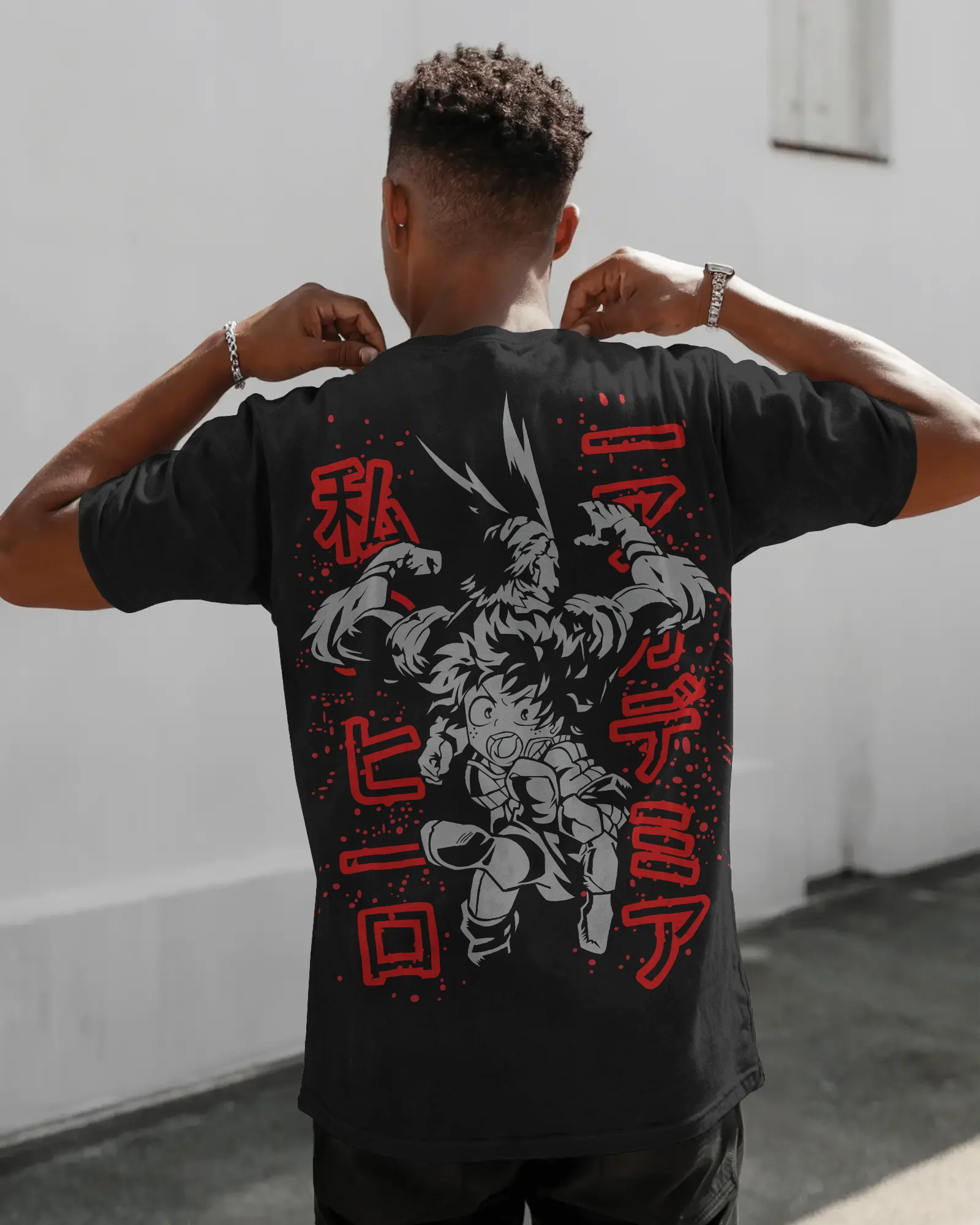 My Hero Academia Dynamic Duo Back-Print T-Shirt (Black)
