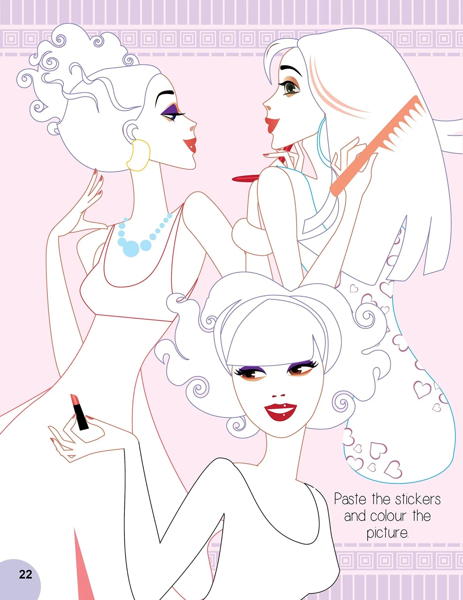 Nail Art and Hair Style Colouring and Sticker Activity Book for Kids Age 3 -6 years- Create and Colour Your Own Nail Art with 100+ Glitter Stickers - Image 6