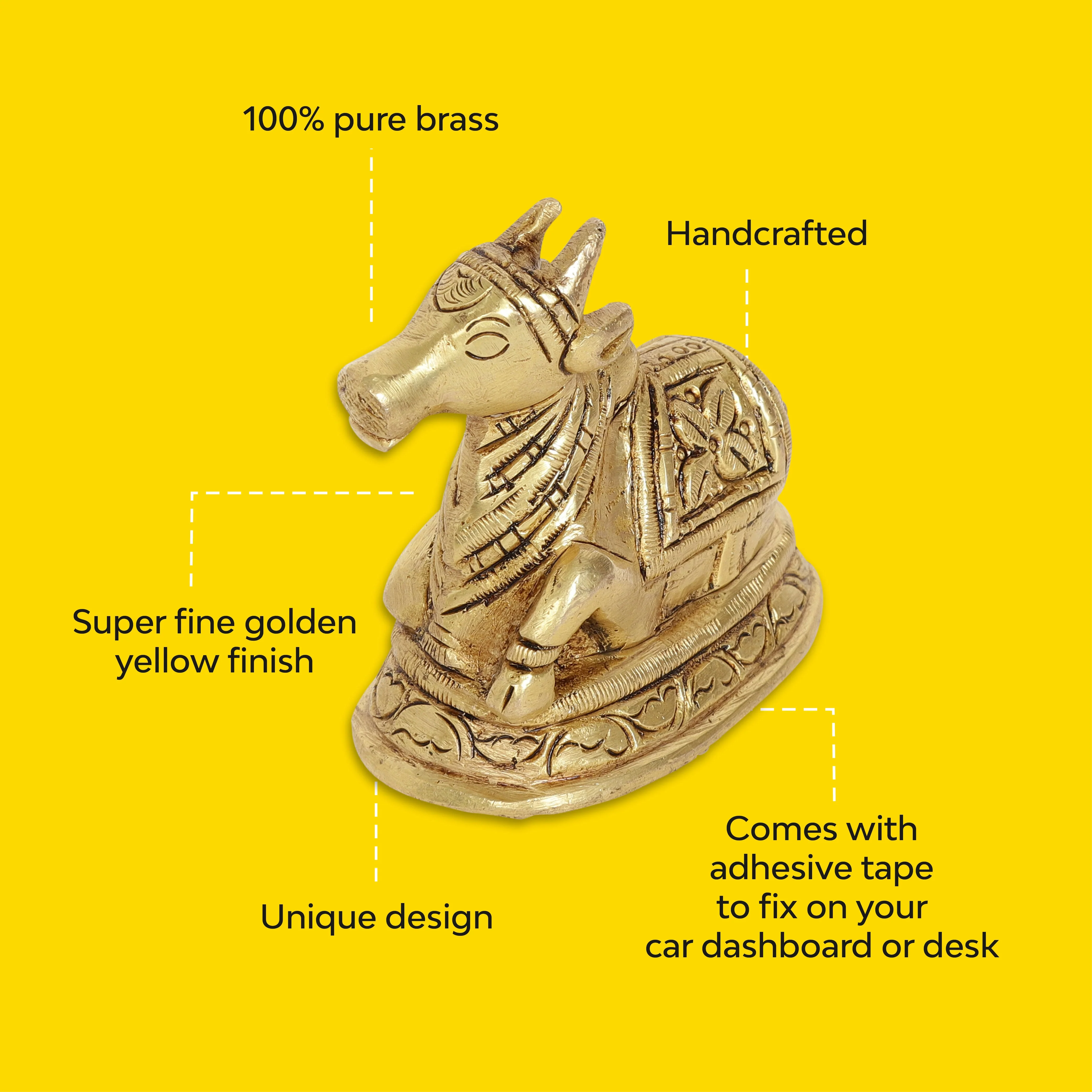Nandikeshvara Brass Idol | 100% Pure Brass | Antique Finish - Image 6