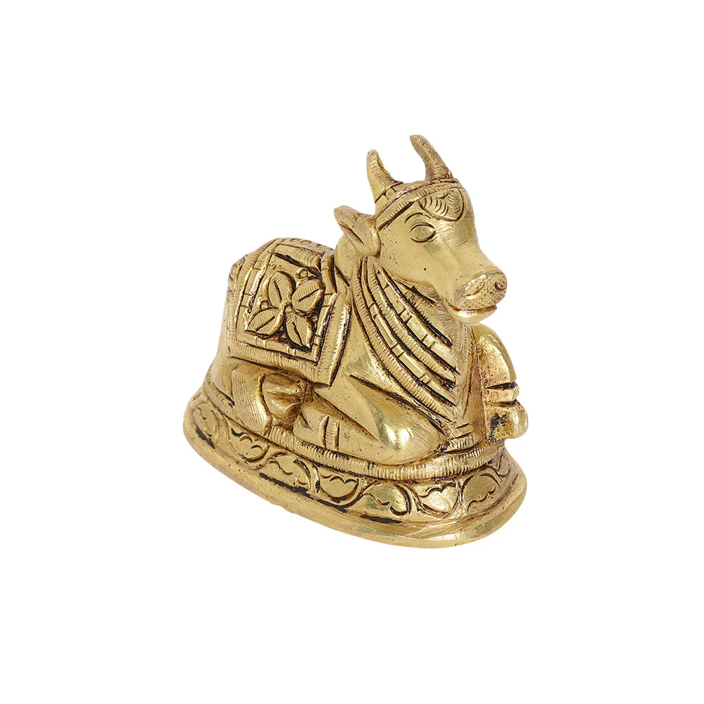 Nandikeshvara Brass Idol | 100% Pure Brass | Antique Finish - Image 8