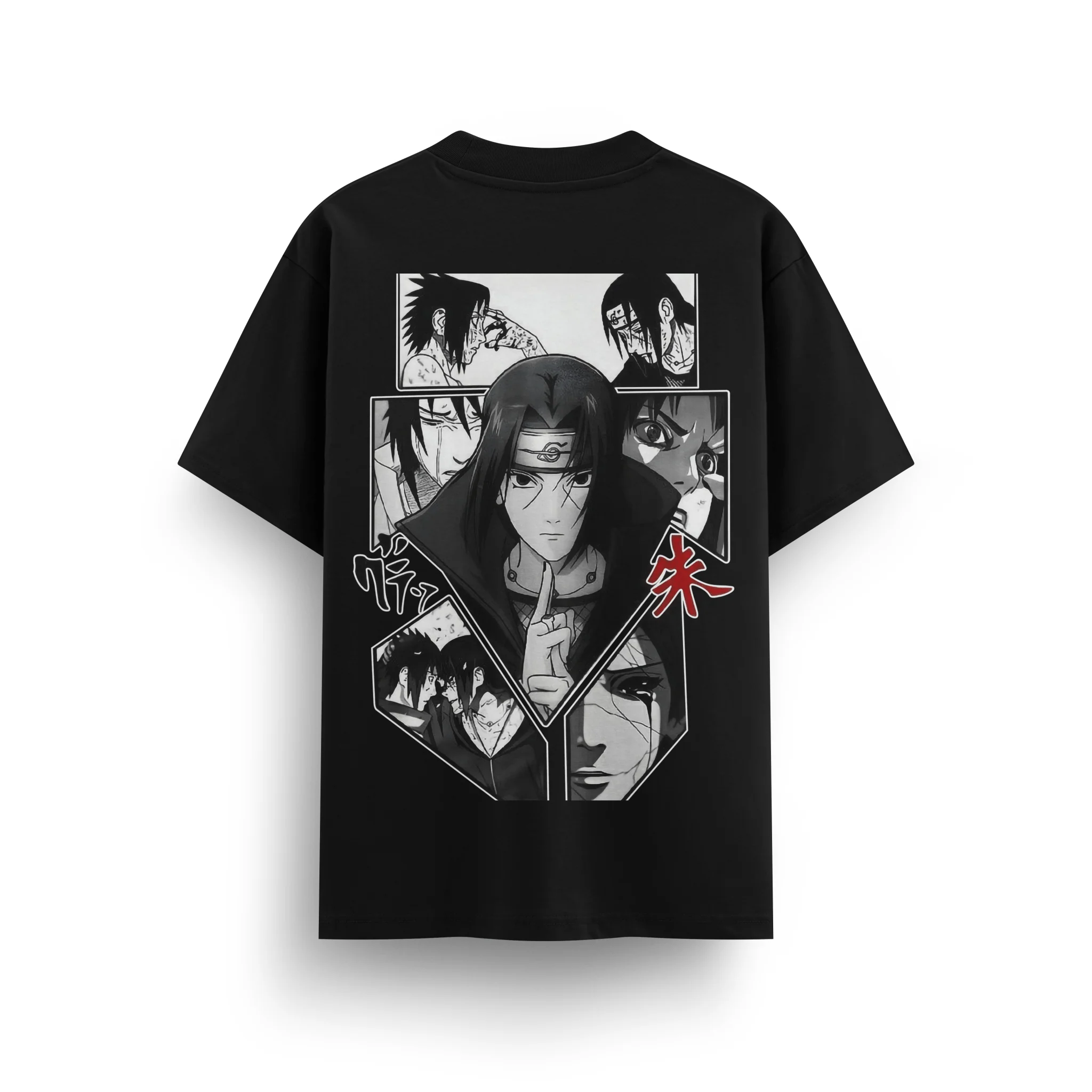 Naruto Headband Black Oversize T-Shirt - Image 3
