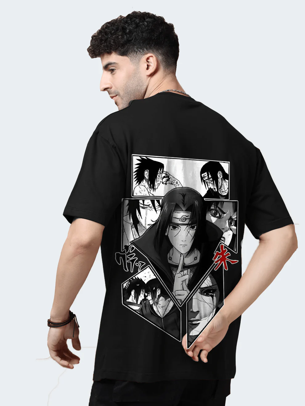 Naruto Headband Black Oversize T-Shirt - Image 6
