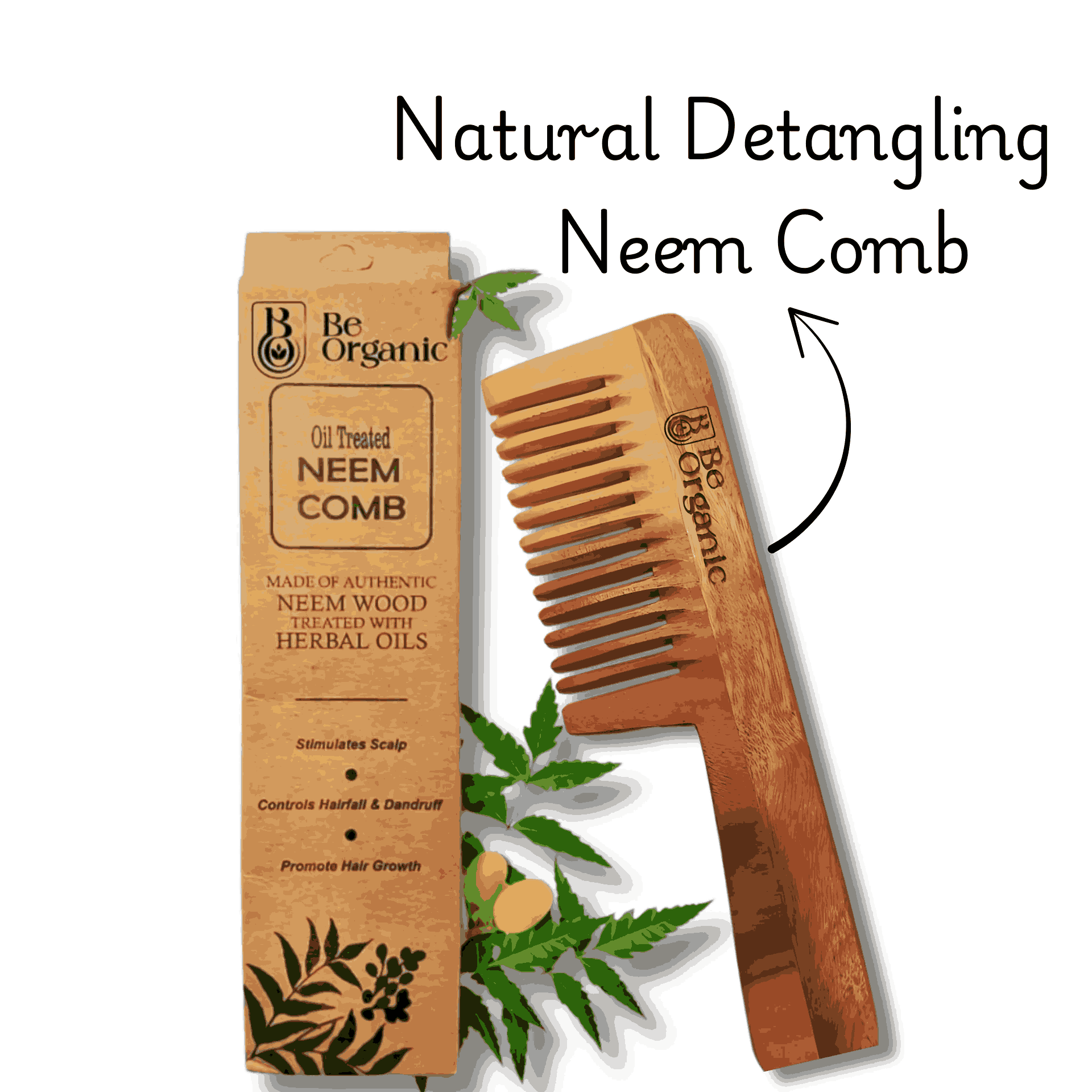 Natural Hair and Scalp Care Combo – Neem Oil, Virgin Coconut Oil & Neem Comb | Be Organic - Image 6