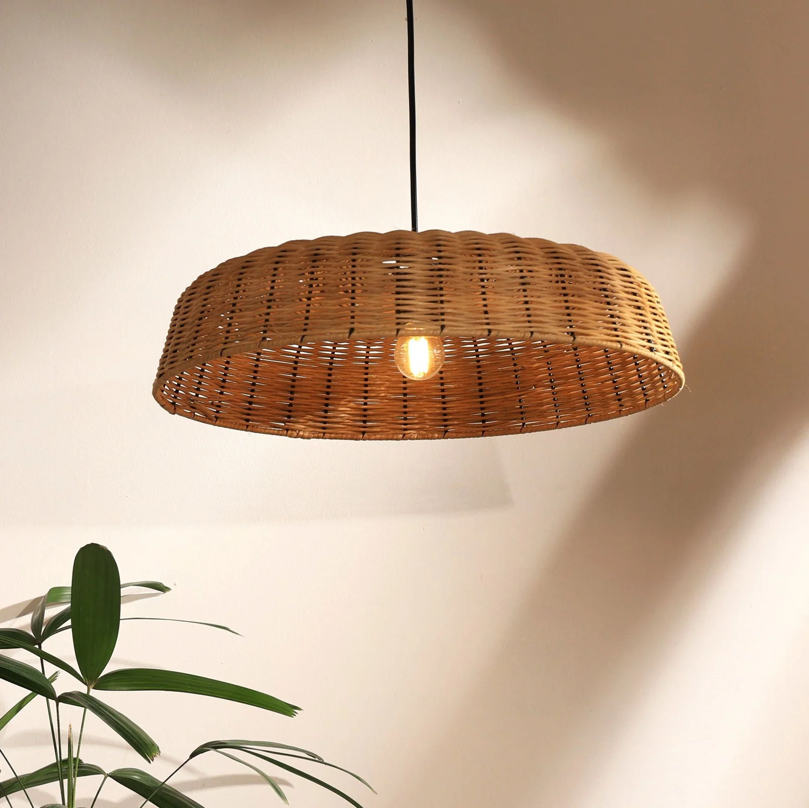 Natural Opulence Pendant Light - Ergonomic Conical Design, Natural Rattan And Cane - Image 6
