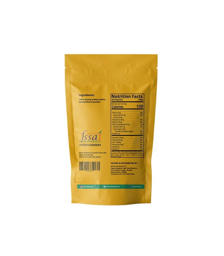 Natural Yellow Raisins (Seedless) - 450G - Image 2