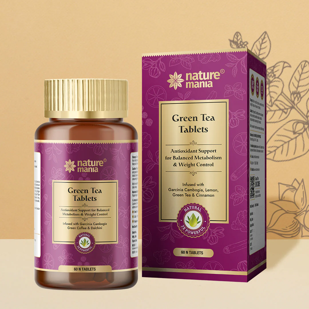 Nature Mania Green Tea Tablets-60N | Weight Loss | Fat Burner for Men and Women