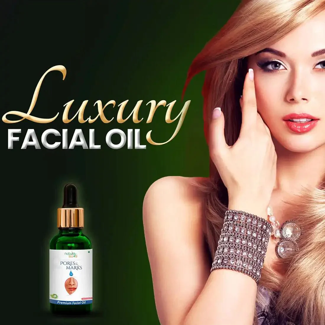 Nature Sure Pores and Marks Facial Oil for Enlarged Skin Pores, Stretch Marks and Fine Lines