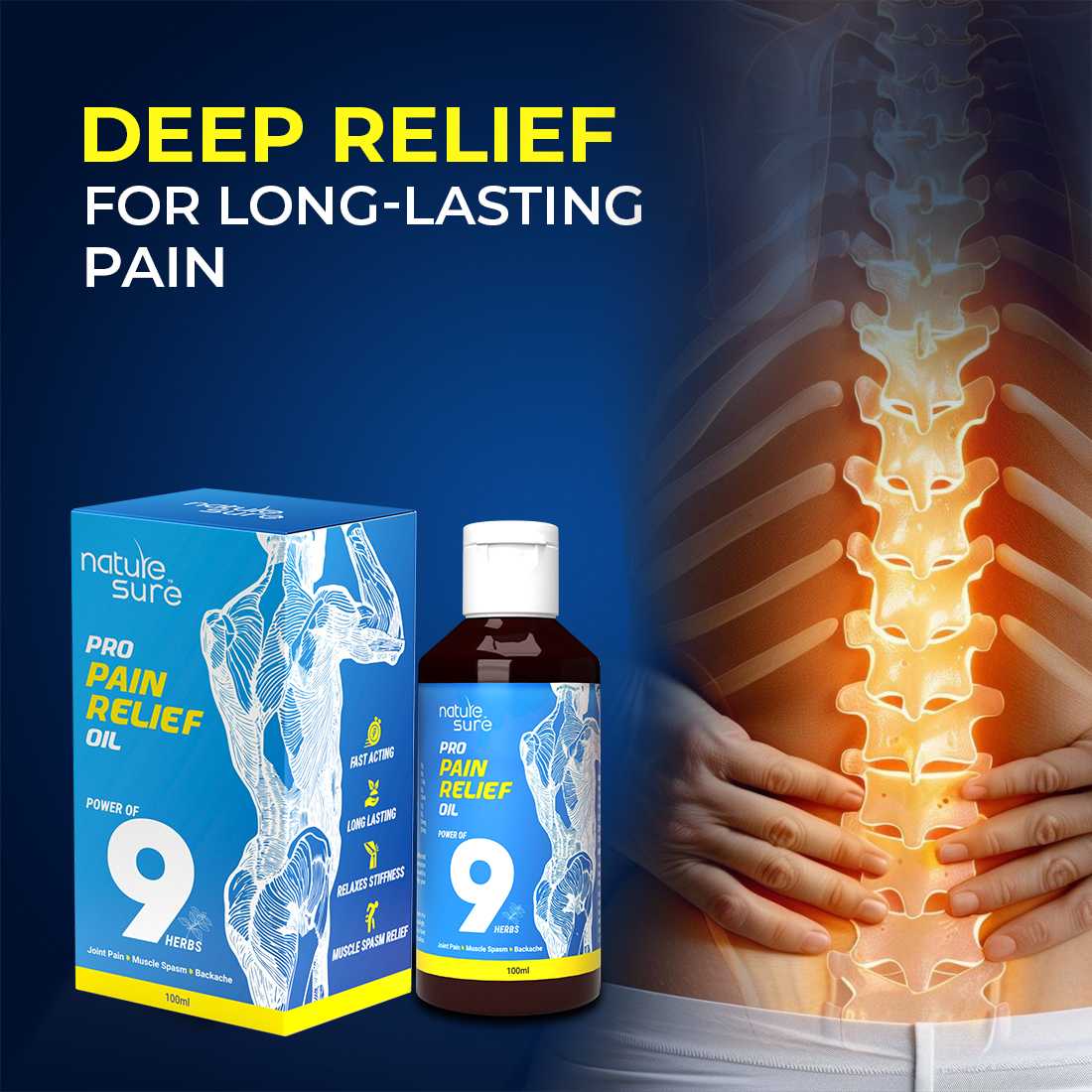 Nature Sure Pro Pain Relief Oil Ayurvedic Formula for Joint Pain, Muscle Spasm and Backache - 100ml - Image 6