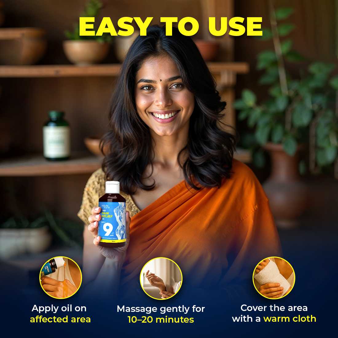 Nature Sure Pro Pain Relief Oil Ayurvedic Formula for Joint Pain, Muscle Spasm and Backache - 100ml - Image 7