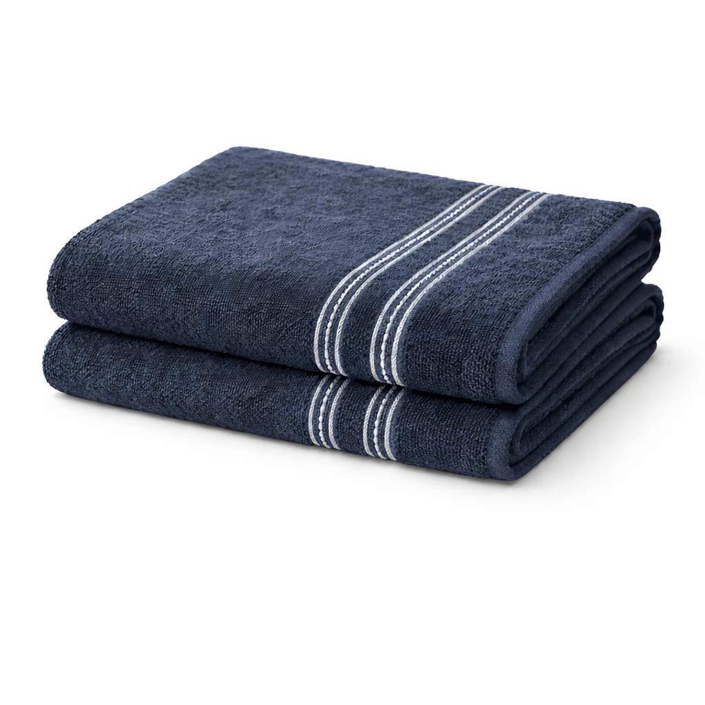 Navy Blue Bath Towel – Soft Cotton Towel | Highly Absorbent & Quick Dry | Premium Bathroom Towel | Skin-Friendly & Durable | - Image 4