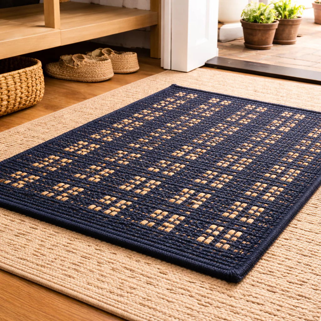 Navy Blue Door Mat – Anti-Skid Floor Mat | Soft & Durable Bathroom/Kitchen Mat | Quick Dry & Absorbent Rug | Non-Slip Entryway Mat for Home - Image 3