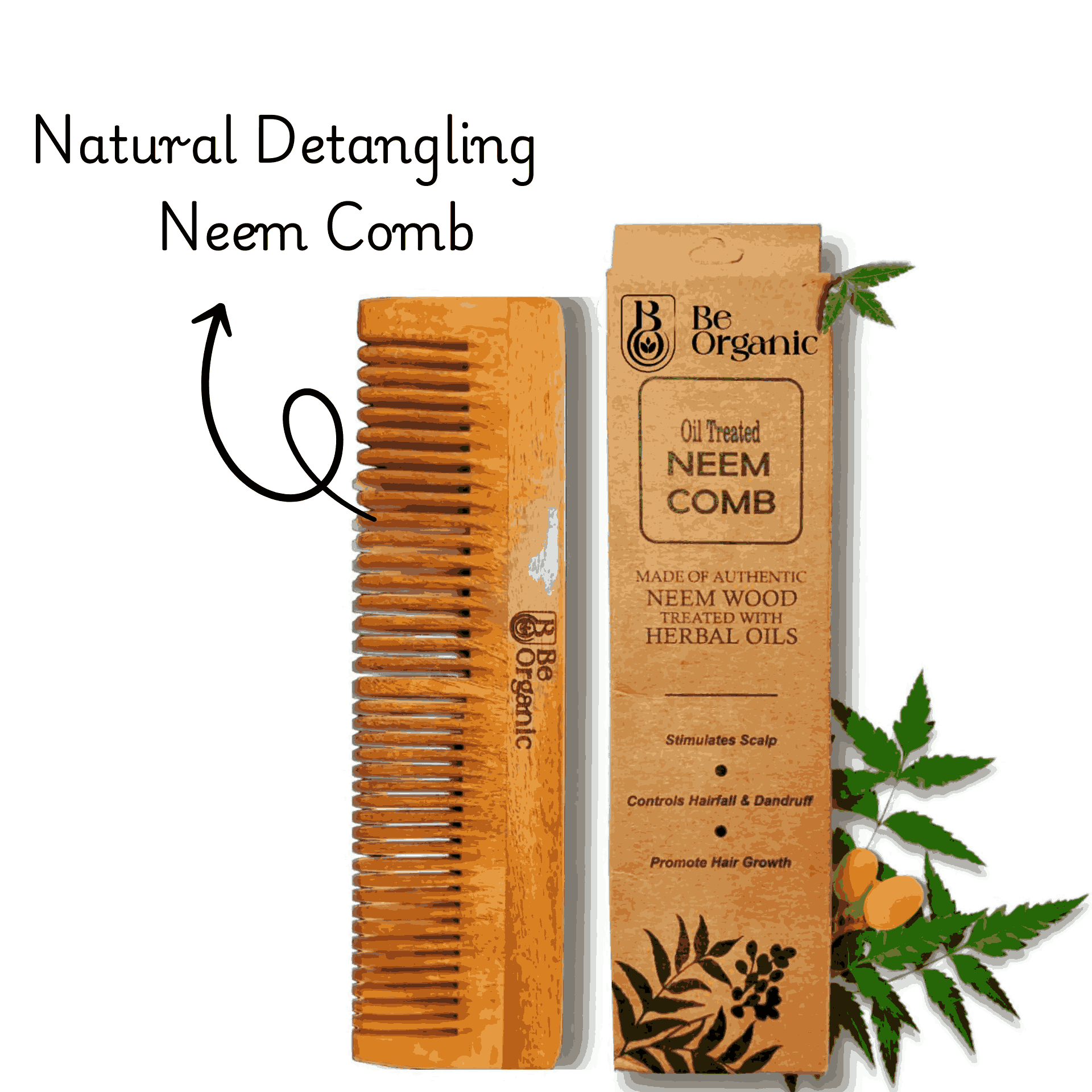 Neem Handle Comb + Virgin Coconut Oil + Neem Oil | Natural Hair Care Products - Image 6