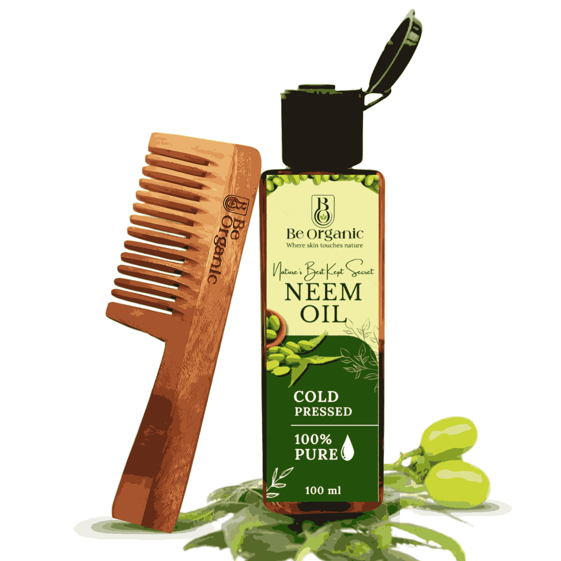 Neem Oil & Neem Comb Combo – Natural Hair & Scalp Care | Be Organic