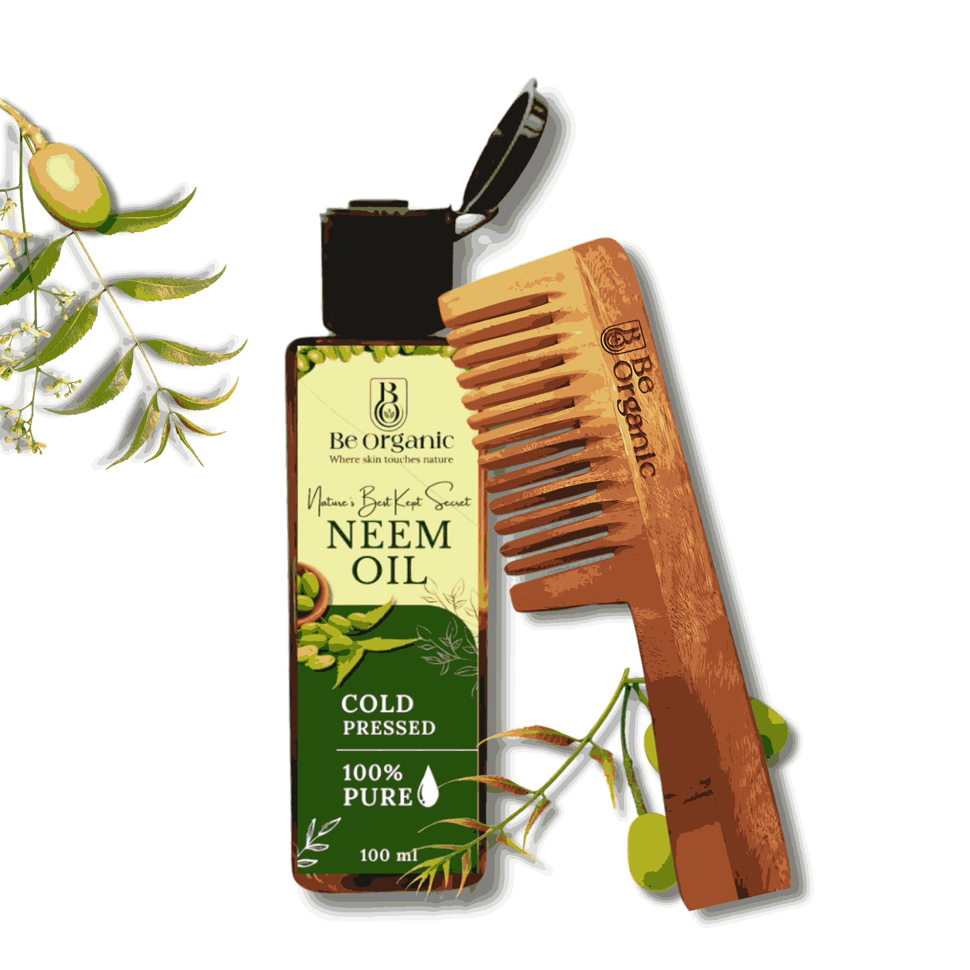 Neem Oil & Neem Comb Combo – Natural Hair & Scalp Care | Be Organic - Image 2