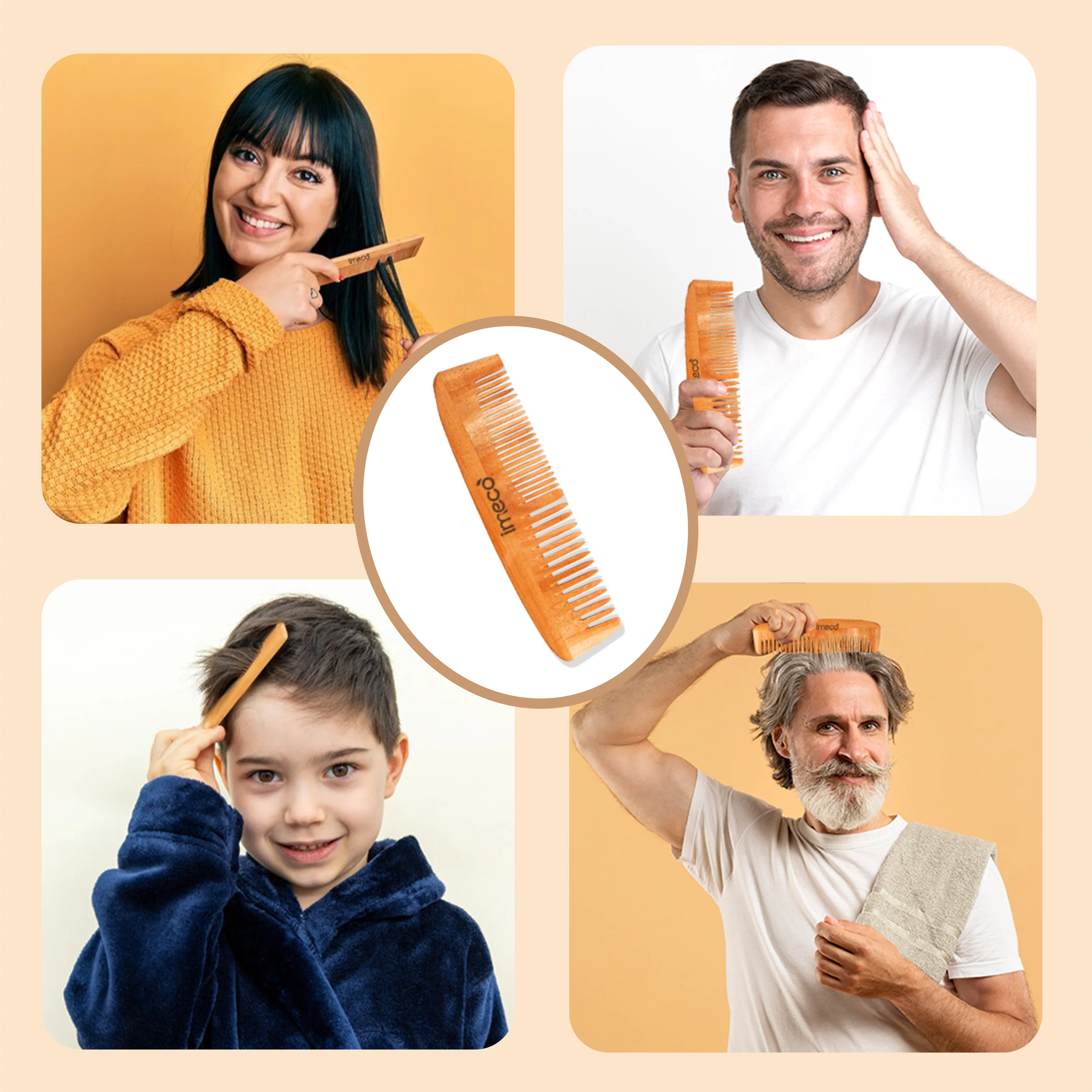 Neem Wood Dual-Tooth Comb & Wide-Tooth Comb with Free 1 Pocket Tissue Pack – Organic Care Combo - Image 6