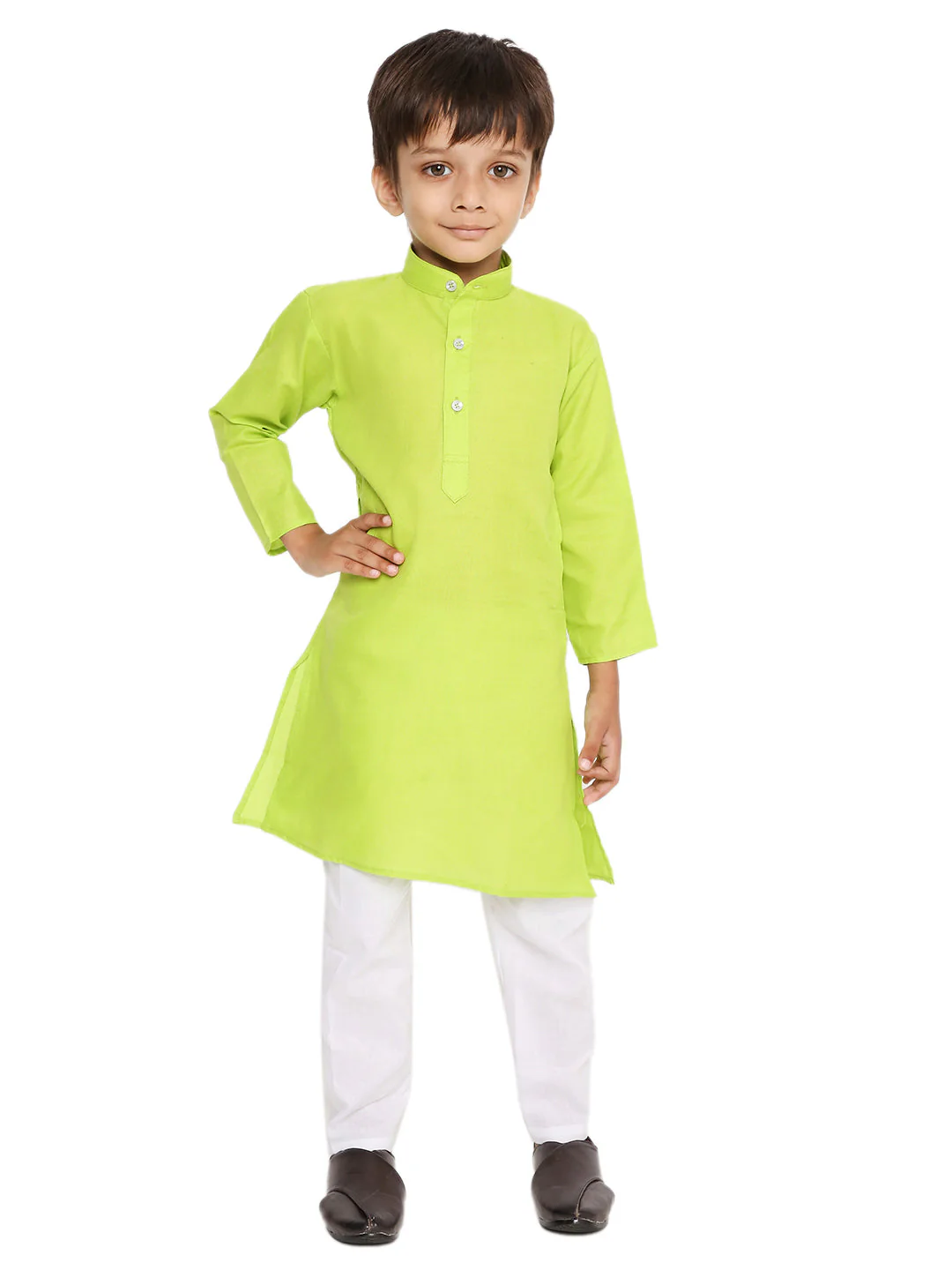 Neon Green Cotton Blend Kurta