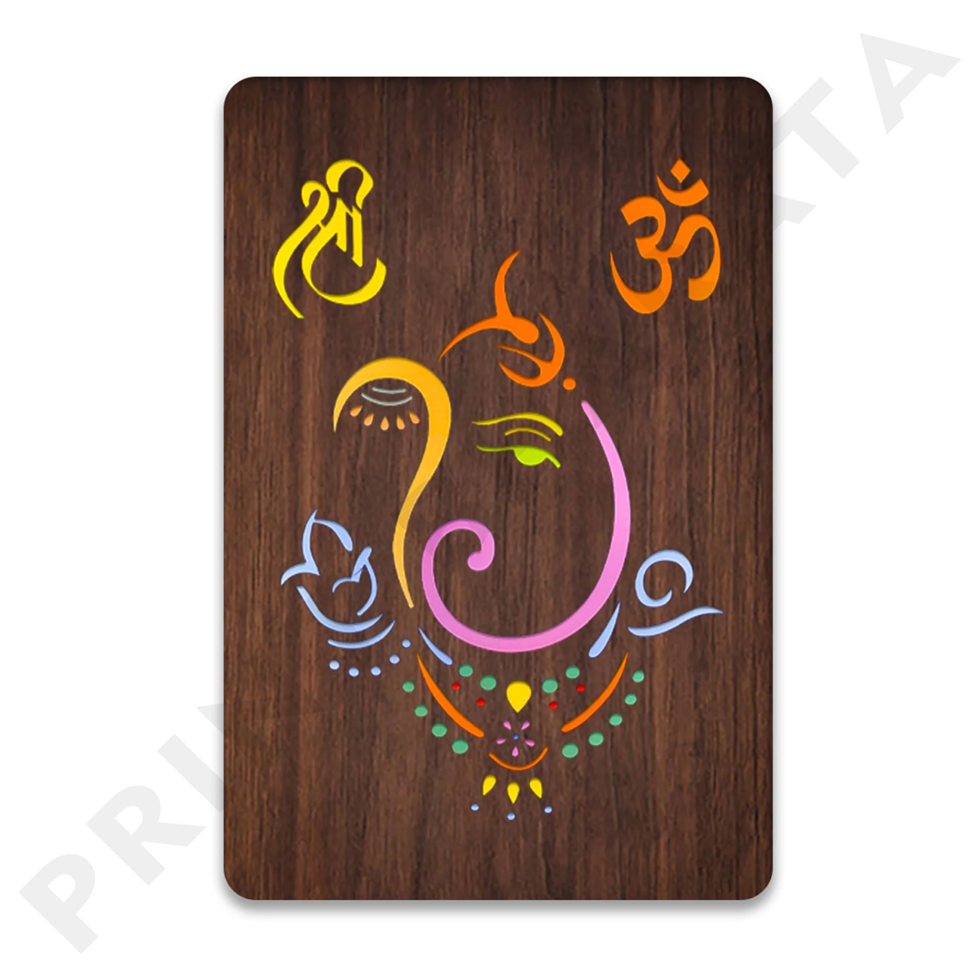 Neon MDF Shri Om Ganesh ji Frame - Image 4