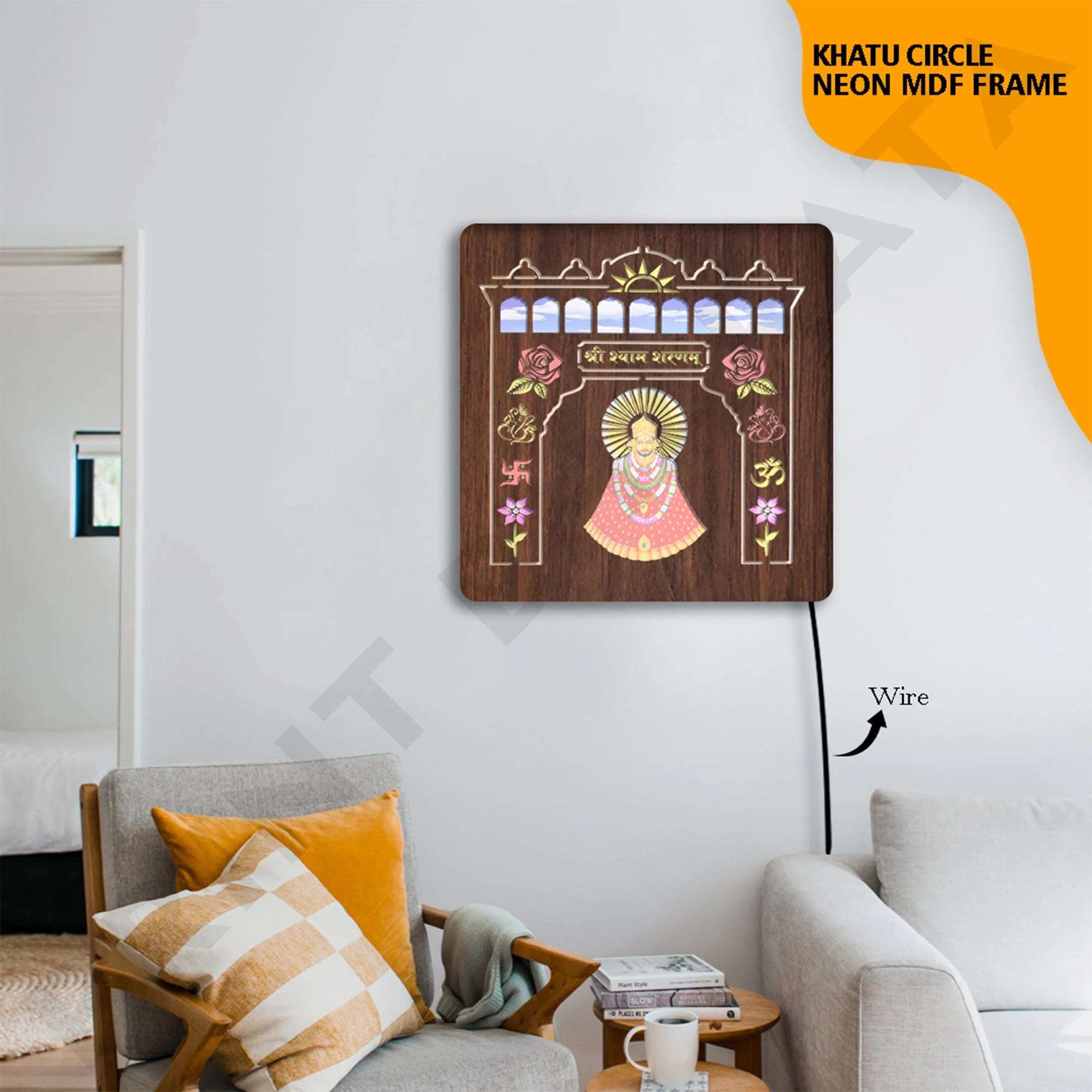 Neon MDF Shri Shyam Frame - Image 2
